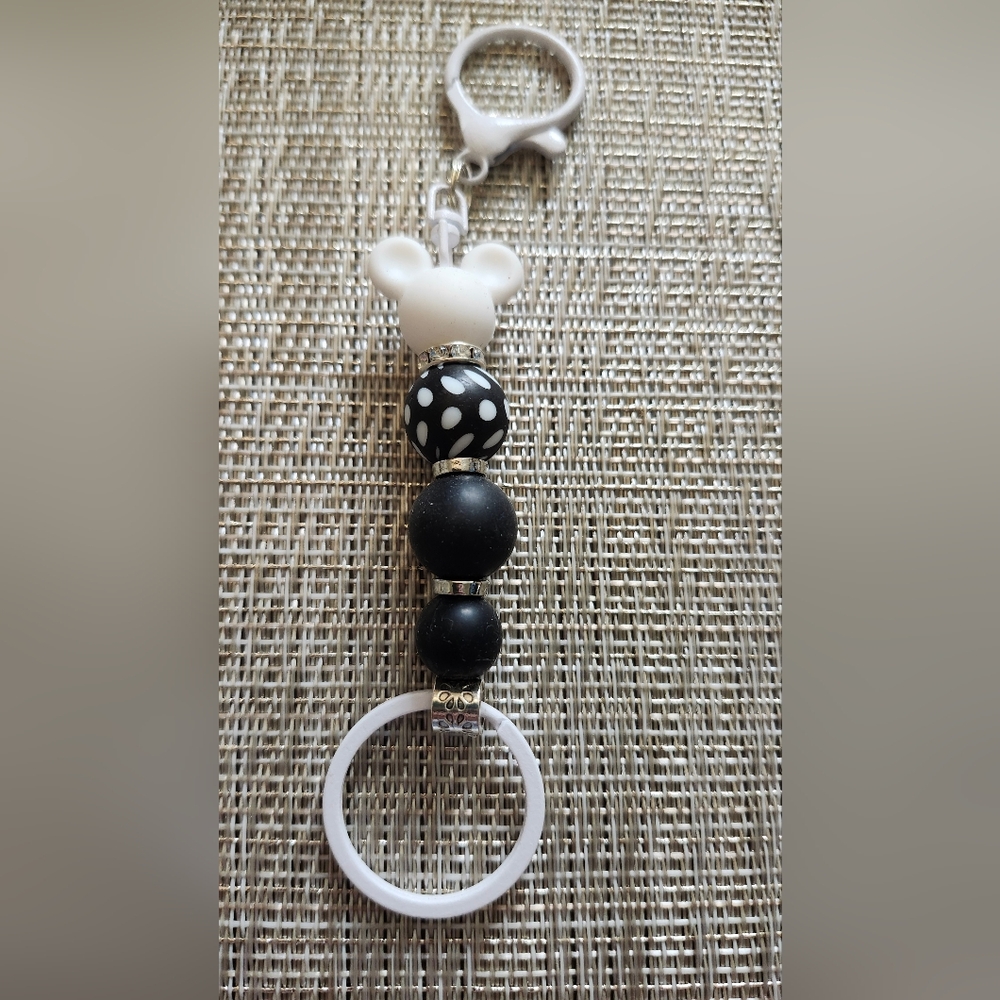 Hand Crafted Black and White Mickey Key Holder